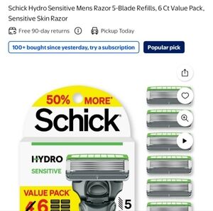 Chic Hydro Sensitive Razor Refills - Green and Black